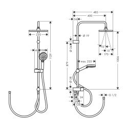 HansGrohe Vernis Shape Duş Kolonu 230 1Jet Reno - 26282670 - 2