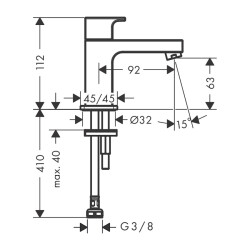 HansGrohe Vernis Shape Tek Akım Musluk Soğuk Su İçin Kumandasız - 71592000 - 2