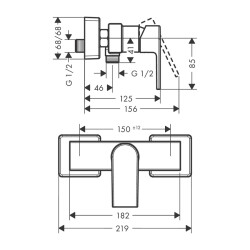 HansGrohe Vernis Shape Tek Kollu Duş Bataryası Aplike Montaj - 71650000 - 2