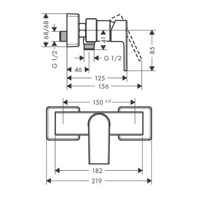 HansGrohe Vernis Shape Tek Kollu Duş Bataryası Aplike Montaj - 71650000 - 2