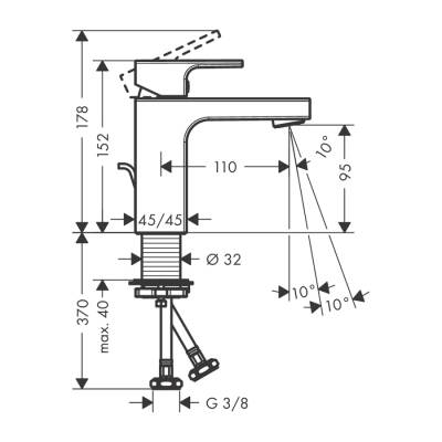 HansGrohe Vernis Shape Tek Kollu Lavabo Bataryası 100 Coolstart, Kumandalı - 71594000 - 2