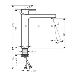 HansGrohe Vernis Shape Tek Kollu Lavabo Bataryası 190 Kumandasız - 71591000 - 2