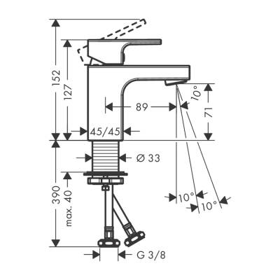 HansGrohe Vernis Shape Tek Kollu Lavabo Bataryası 70 Kumandasız - 71567000 - 2