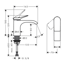 HansGrohe Vivenis Tek Akım Musluk 80, Soğuk Su İçin, Kumandasız - 75013670 - 2