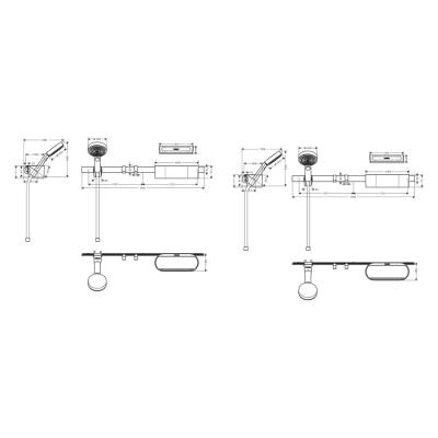 HansGrohe Wallstoris Set El Duşu 105 3Jet Activation Ecosmart, 70 Cm Duş Barı Ve Depolama Seti - 24291670 - 2