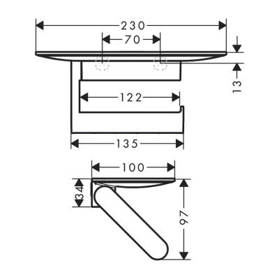 HansGrohe Wallstoris Tuvalet Kağıtlığı Raflı - 27928670 - 2