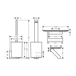 HansGrohe Wallstoris Tuvalet Paketi - 27969700 - 2