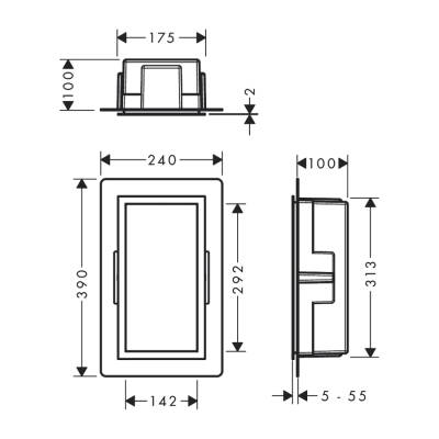 HansGrohe Xtrastoris Individual Duvar Nişi Satin Beyaz Tasarım Çerçeveli 300/150/100 - 56096340 - 2