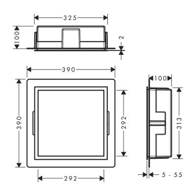 HansGrohe Xtrastoris Individual Duvar Nişi Satin Beyaz Tasarım Çerçeveli 300/300/100 - 56099140 - 2