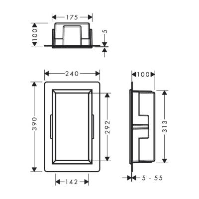 HansGrohe Xtrastoris Original Duvar Nişi Entegre Çerçeveli 300/150/100 - 56057670 - 2