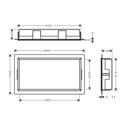 HansGrohe Xtrastoris Original Duvar Nişi Entegre Çerçeveli 300/600/100 - 56064670 - 2