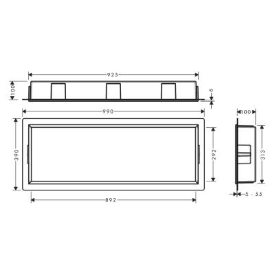 HansGrohe Xtrastoris Original Duvar Nişi Entegre Çerçeveli 300/900/100 - 56067670 - 2