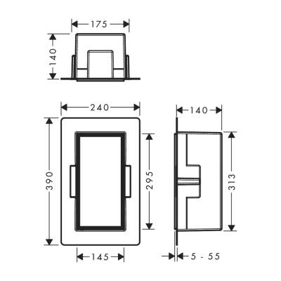 HansGrohe Xtrastoris Rock Duvar Nişi Seramik Kaplanabilir Kapak İle 300/150/140 - 56088670 - 2