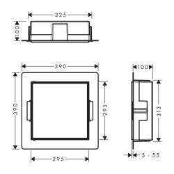 HansGrohe Xtrastoris Rock Duvar Nişi Seramik Kaplanabilir Kapak İle 300/300/100 - 56085670 - 2