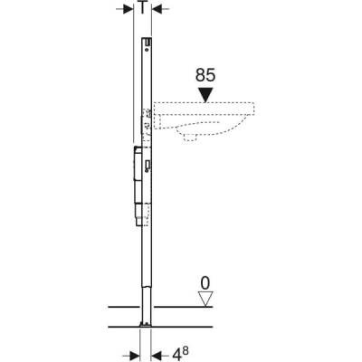 Lavabo için Geberit Duofix elemanı, 112 cm, sıva altı fonksiyon kutulu elektronik tezgah üstü batarya, gömme sifonlu - 4