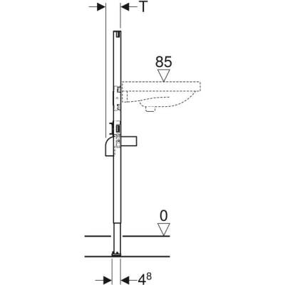 Lavabo için Geberit Duofix elemanı, 112 cm, tezgah üstü batarya - 4