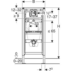 Pisuvar için Geberit Duofix elemanı, 112–130 cm, üniversal - 3