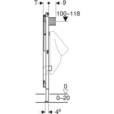 Pisuvar için Geberit Duofix elemanı, 112–130 cm, üniversal - 4