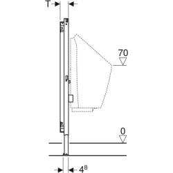 Pisuvar için Geberit Duofix elemanı, 112–130 cm, üniversal, sıva üstü su bağlantılı modeller için - 4