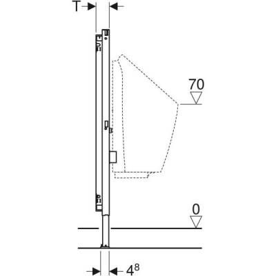 Pisuvar için Geberit Duofix elemanı, 112–130 cm, üniversal, sıva üstü su bağlantılı modeller için - 4