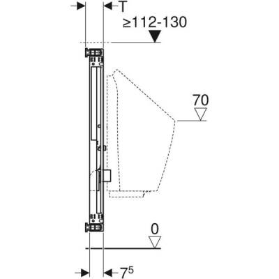 Pisuvar için Geberit Kombifix elemanı, 109–127 cm, üniversal, sıva üstü su bağlantılı modeller için - 4