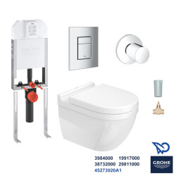 Starck 3 Rimless® Hygiene Glaze Grohe Uniset Gömme Rezervuar Seti - 1