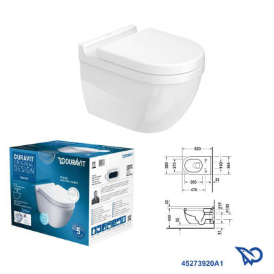 Starck 3 Rimless® Hygiene Glaze Grohe Uniset Gömme Rezervuar Seti - 2