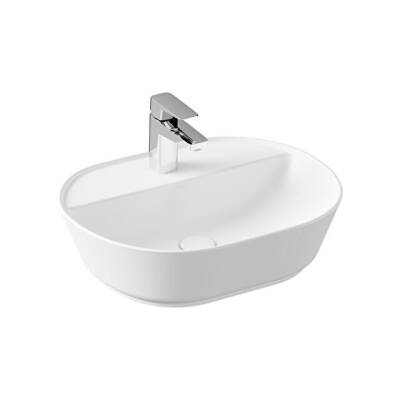 VitrA Geo Oval Tezgah Üstü Lavabo Mat Beyaz, 55 cm - 1