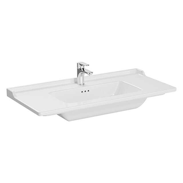 VitrA Integra Klasik Etajerli Lavabo Parlak Beyaz, 100 Cm Etajerli ...