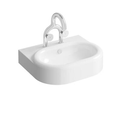 VitrA Liquid Beyaz Lavabo, 60 cm Çift Armatür Delikli, Su Taşma Delikli - 1