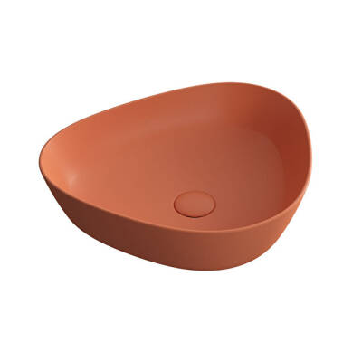 VitrA Plural 47 cm Mat Terra Rosso Alçak Üçgen Çanak Lavabo - 1