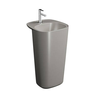 VitrA Plural 50 cm Mat Bej Taşma Deliksiz Monoblok Lavabo - 1