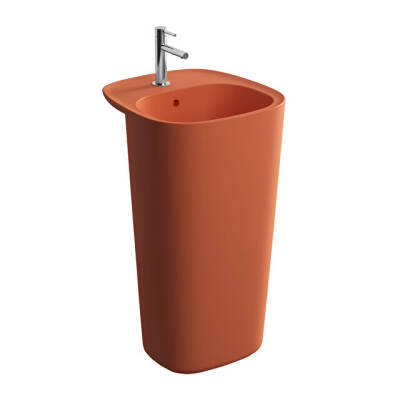 VitrA Plural 50 cm Mat Terra Rossa Monoblok Lavabo - 1