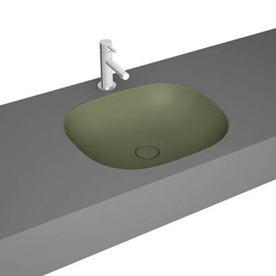 VitrA Plural Mat Yosun Yeşili Kare Tezgahaltı Lavabo 45 cm - 1