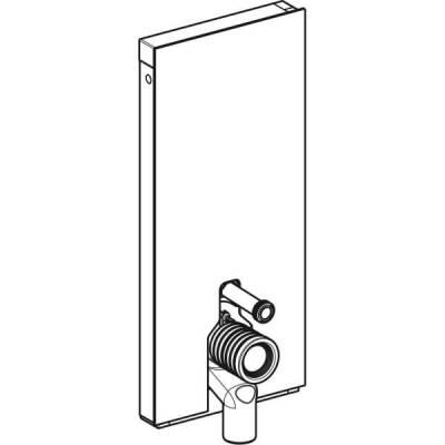 Yere oturan klozet için Geberit Monolith sıhhi modülü, 114 cm, cam ön kaplama: beyaz cam, alüminyum - 2