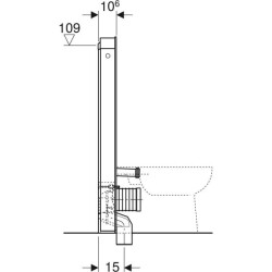 Yere oturan klozet için Geberit Monolith sıhhi modülü, 114 cm, cam ön kaplama: beyaz cam, alüminyum - 4